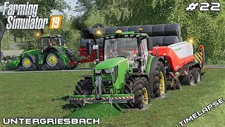 Baling in MUD & selling SILAGE BALES | Animals on Untergriesbach | Farming Simulator 19 | Episode 22