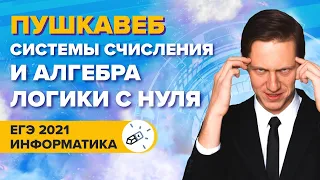 ПУШКАВЕБ. Информатика. Системы счисления и алгебра логики с нуля для ЕГЭ2021