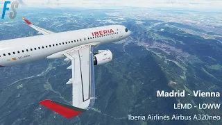 MSFS2020 | Madrid to Vienna | Iberia Airlines | Airbus A320neo | LEMD - LOWW
