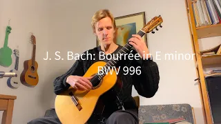 J. S. Bach: Bourrée in E minor, from  suite BWV 996 (played by Olli Hirvanen)