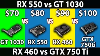 GT 1030 vs RX 550 vs GTX 750 Ti vs RX 460 | G4560 | Gaming Benchmarks