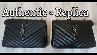 College Medium Bag $2585 Authentic vs $395Replica differences.Różnica oryginał a replika.Torebka YSL