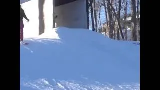 Lilli Skiing Through Tunnel at Seven Springs