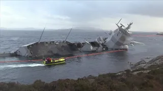 Затонувший норвежский фрегат Helge Ingstad