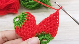 🍓 easy Crochet Strawberry Headband - strawberry bandana 🍓