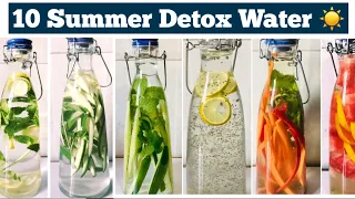 10 Detox Water For Weight Loss | Summer Infused water to lose belly fat, Cleanse & Debloat | Hindi
