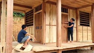 FULL VIDEO: 90 days to build a wooden house - join the floor, join the wall & install the bedroom