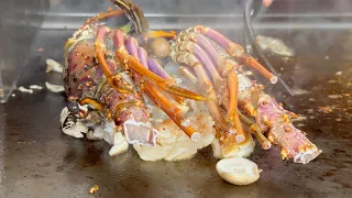 Big fresh lobster & Wagyu Beef steaks & Agu pork Teppanyaki - Koza Okinawa Japan