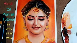 Oil painting Tutorial for beginners 🔥Indian bridal portrait