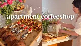 I turned my apartment into a coffeeshop✨ Hosting Party Vlog