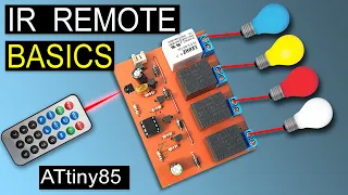 Make ATtiny85 IR Remote Control Device Using Relay Module | Learn AVR Microcontroller Programming