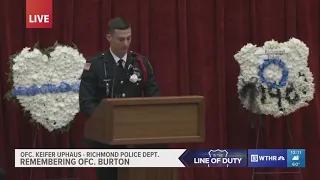 'She knew her calling was to serve her community': Officer Burton's PD partner speaks at her funeral