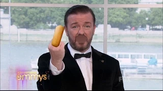 Ricky Gervais gives the finger to the Emmy Awards 2011