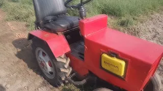 Саморобний міні трактор кпп запорожець в роботі
