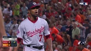 WSH@BAL: Rivero induces flyout to get Nats out of jam