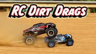 RC dirt drag race for life - Arrma Kraton wins