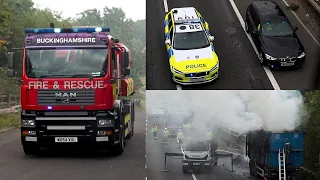 [TWO TONES] Firefighters Battle Lorry Fire on M25 Motorway!