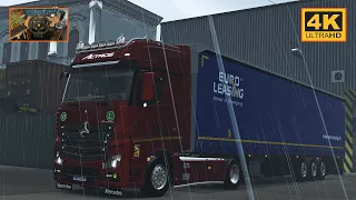 Mercedes Actros MP4 1863 in Promods | Koszalin - Katowice | ETS2 Gameplay 4K + wheel cam