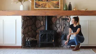 DIY Faux Stone Fireplace Build | Field Stone Cottage Stove Fireplace Surround