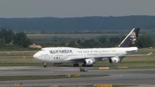 ED FORCE ONE (IRON MAIDEN) plane arriving at Vienna Airport June 4th, 2016