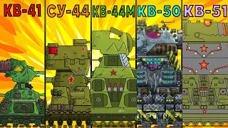 Evolution of Hybrids KV-41 vs SU-44 vs KV-44M vs KV-50 vs KV-51 - Cartoons about tanks