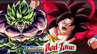 GLOBAL FIRST! EZA FULL POWER SUPER SAIYAN 4 GOKU VS BROLY ULTIMATE RED ZONE (DBZ DOKKAN BATTLE)