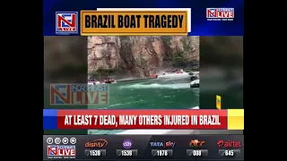 Cliff falls on leisure boats in Brazil, video goes viral