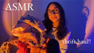 ASMR || thrift haul (fabric sounds/scratching)