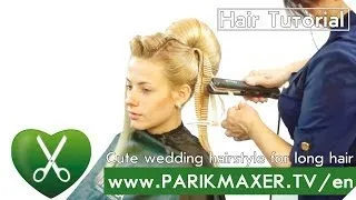 Cute wedding hairstyle for long hair parikmaxer tv english version