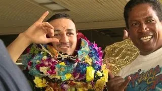 Fans gather at Honolulu airport to welcome UFC’s Holloway, Medeiros