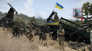 Ukraine's C-RAM air defense system shot down a Russian Su-57 fighter near Kherson. - ARMA 3