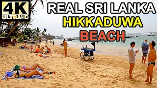 [4K] Sri Lanka, Tourist Beach HIKKADUWA 4K 60FPS ASMR, No Talk, Natural live Sounds