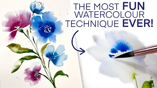 Effortless Watercolour Flowers! You HAVE To Try This Technique!