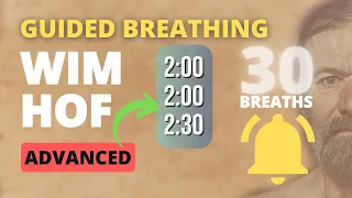 Best Guided Breathing - Wim Hof 3 Rounds ADVANCED 30 BREATHS (NO VOICE on retention)