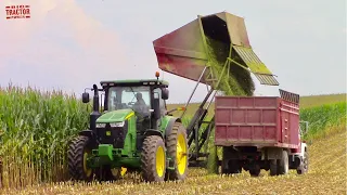JOHN DEERE Tractors Chopping Corn & Filling Silos