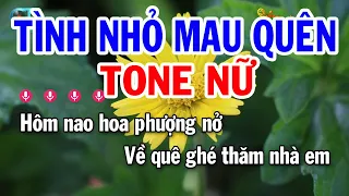 Karaoke Tình Nhỏ Mau Quên Tone Nữ ( Am ) Nhạc Sống Tuấn Cò