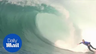 Surfers take on the 'Most dangerous wave in the world' - Daily Mail
