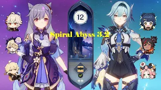 Keqing Spread & Eula Double Shield | Spiral Abyss 3.2 Floor 12 (9 Stars) | Genshin Impact