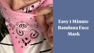 Easy One-Minute No Sew DIY Bandana Face Mask