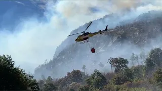 Suman otro Helicóptero para controlar Incendio Forestal en Palena