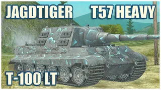 Jagdtiger, T57 Heavy & T-100 LT • WoT Blitz Gameplay