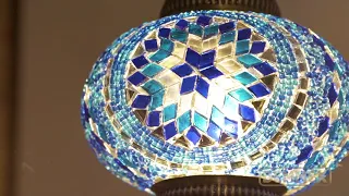 DEMMEX Turkish Moroccan Handmade Colorful Mosaic Swag Plug In Hanging Ceiling Light Pendant Fixture