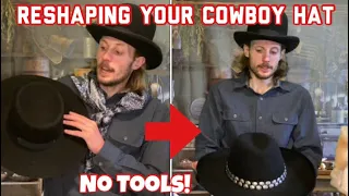How To Reshape a Felt COWBOY HAT at Home With No Tools (DIY)