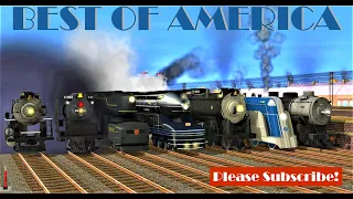 [Trainz Race] Best of America - PRR S1, T1 vs Reading Crusader, B&O P-7, UP FEF, ATSF 2900s & more!