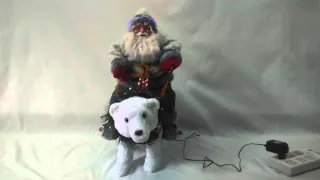 Move Music Fiber Optic Handmade Collect Santa Claus Doll Bear Xmas Decor SDF1817A