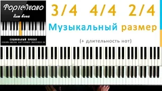 🎹 Фортепиано ДЛЯ ВСЕХ. Урок 6   МУЗЫКАЛЬНЫЙ РАЗМЕР и ДЛИТЕЛЬНОСТИ НОТ