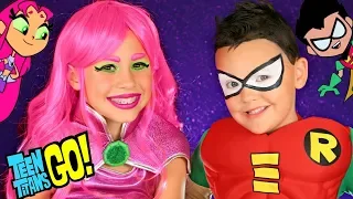 Teen Titans Go Starfire and Robin Costumes and Makeup!