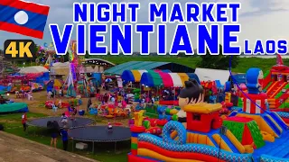 Vientiene Night Market I Evening Walk July 2023 I #WanderingLeisure #laos #walkingtour