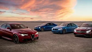 Amazing Alfa Romeo Giulia Quadrifoglio vs BMW M3 vs Cadillac ATS V vs Mercedes AMG C63 S