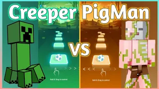 Tiles Hop - Minecraft Creeper Rap Song VS Minecraft Nether Zombie PigMan Rap | V Gamer